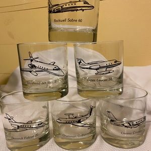 Set of 6 Aviation Inspired Cocktail Glasses